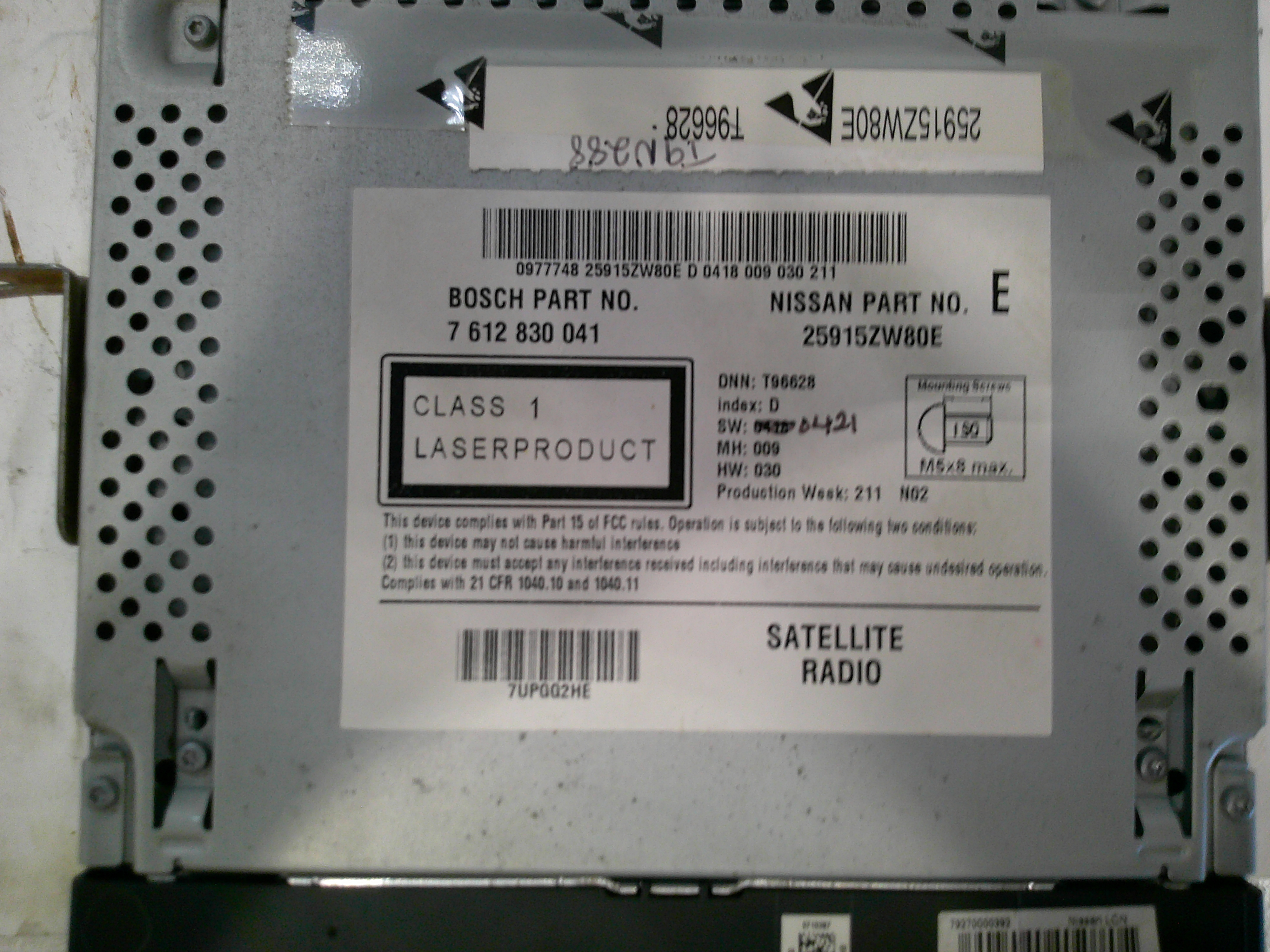 Pre-Owned 2012 12 Nissan Versa Navigation Radio CD Player OEM LKQ - Verify Specific Vehicle Fitment In Description - (Good)