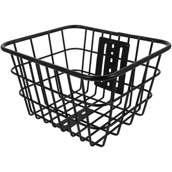 PAMINGONO Black Metal Bike Basket with Easy Installation and Removal for Secure Cycling Storage