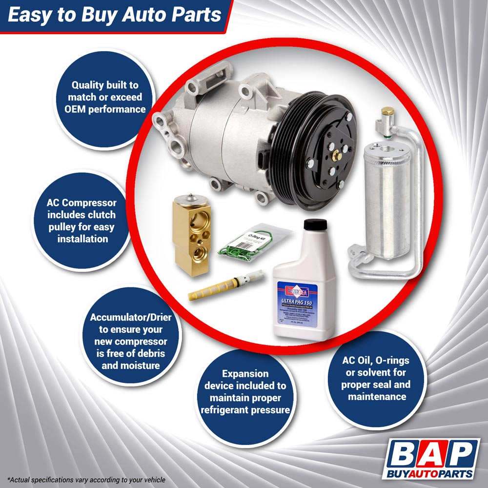 For Ford Taurus Mercury Sable Lincoln MKT AC Compressor w/A/C Repair Kit BuyAutoParts 60-82318RK New 