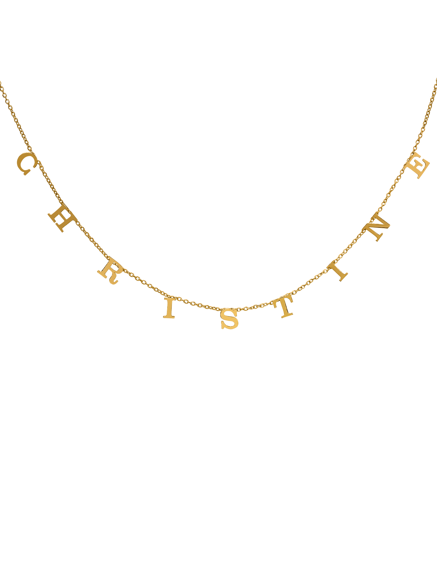 Personalized Three To Nine Block Initials Necklace