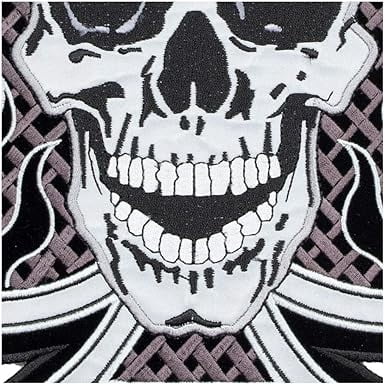 Lucky 7 Skull & Spade Patch, Biker Back Patches