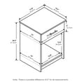 thumbnail image 2 of Furinno Tidur Nightstand with Handle with One Drawer, French Oak Grey, 2 of 5