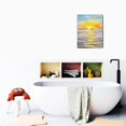 thumbnail image 6 of Vibrant Seashore Art - 12x16inch Modern Abstract Canvas Print with Blue Ocean and Coastal Sunset & Sunrise for Bathroom, 6 of 7