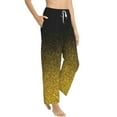 thumbnail image 2 of Uemuo Gold Glitter Gradient Pattern Women's Wide Leg Palazzo Lounge Pants with Pockets Light Weight Loose Comfy Casual Pajama Pants-Small, 2 of 9