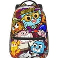 thumbnail image 4 of Anime The Amazing World of Gumball Backpack Canvas Funny Couple Backpacks 3D Large Capacity Travel Bags Gym Daypack Unisex, 4 of 7