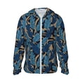 thumbnail image 1 of Fotbe Blue Leaves A Chaqueta con Protección Solar UPF 50+ para Hombre y Mujer, Camisa con Capucha y Bolsillos-XX-Large, 1 of 7
