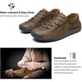thumbnail image 3 of Mens Casual Dress Shoes Leather Sneakers Lightweight Comfortable Hand Made Flats Classic Shoes for Walking Business Working Office Travel Driving Footwear, 3 of 4