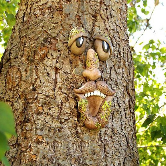 Tree Face Old Man Tree Trunk Weatherproof Hanging Tree Decoration Decorative Garden