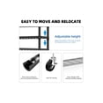 thumbnail image 6 of GDF Studio 3-Tier Rolling Garment Rack with Adjustable Shelves, Rod and Side Hooks, Black, 6 of 7