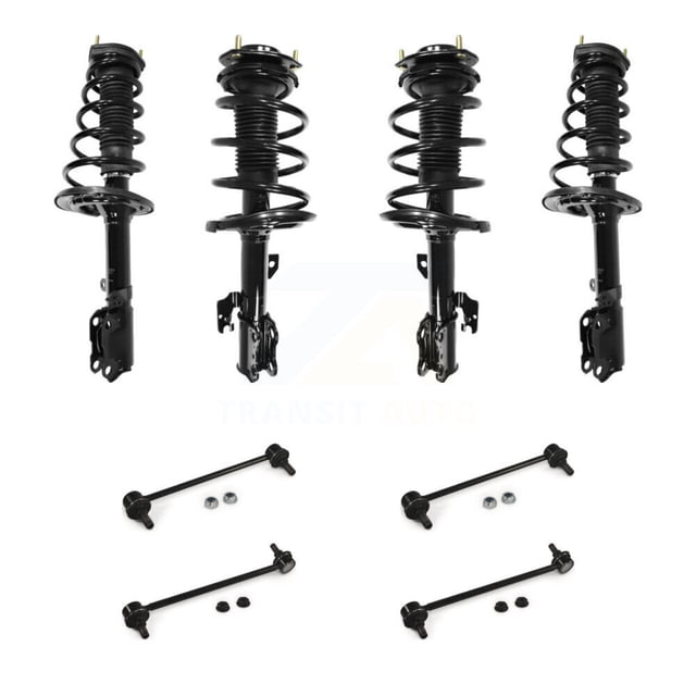 Transit Auto Front Rear Complete suspension Strut & TQ sway Bar Link Kit (8Pc) for Car Toyota Camry Excludes SE Models - Left Right Side (Driver Passenger) KSS-107875
