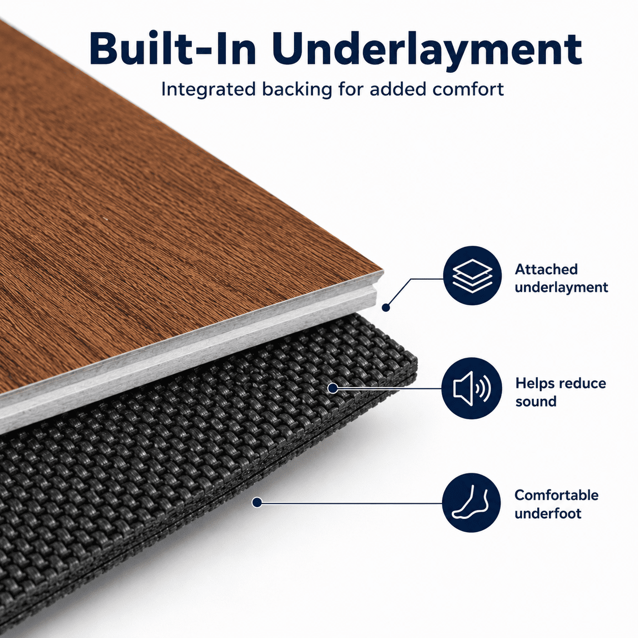 Yeslife 24-Piece Interlocking Luxury Vinyl Flooring Tile, 23.98 x 5.98 in., Teak SPC Rigid Core, 23.9 sq. ft.