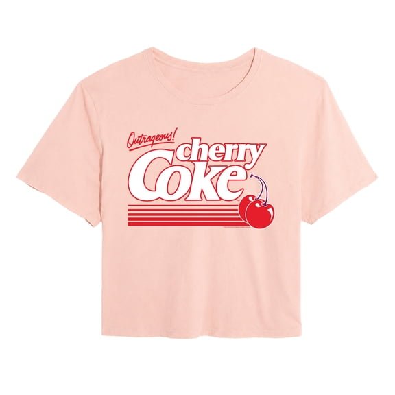 Coca-Cola - Cherry Outrageous - Juniors Cropped Graphic T-Shirt