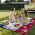 thumbnail image 4 of Blue White Red Outdoor Rug for Patio/Deck/Porch, Non-Slip Large Area Rug 4 x 6 Ft, Tie-dye American Flag Star Abstract Indoor Outdoor Rugs Washable Area Rugs, Reversible Camping Rug Carpet Runner, 4 of 8