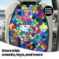 thumbnail image 3 of Uemuo Colorful Tie Dye Stained Glass 2 Printed Car Back Seat Protector,2 Pcs Backseat Car Organizer, Kick Mats Back Seat Protector , Back Seat Organizer for Kids, 3 of 8