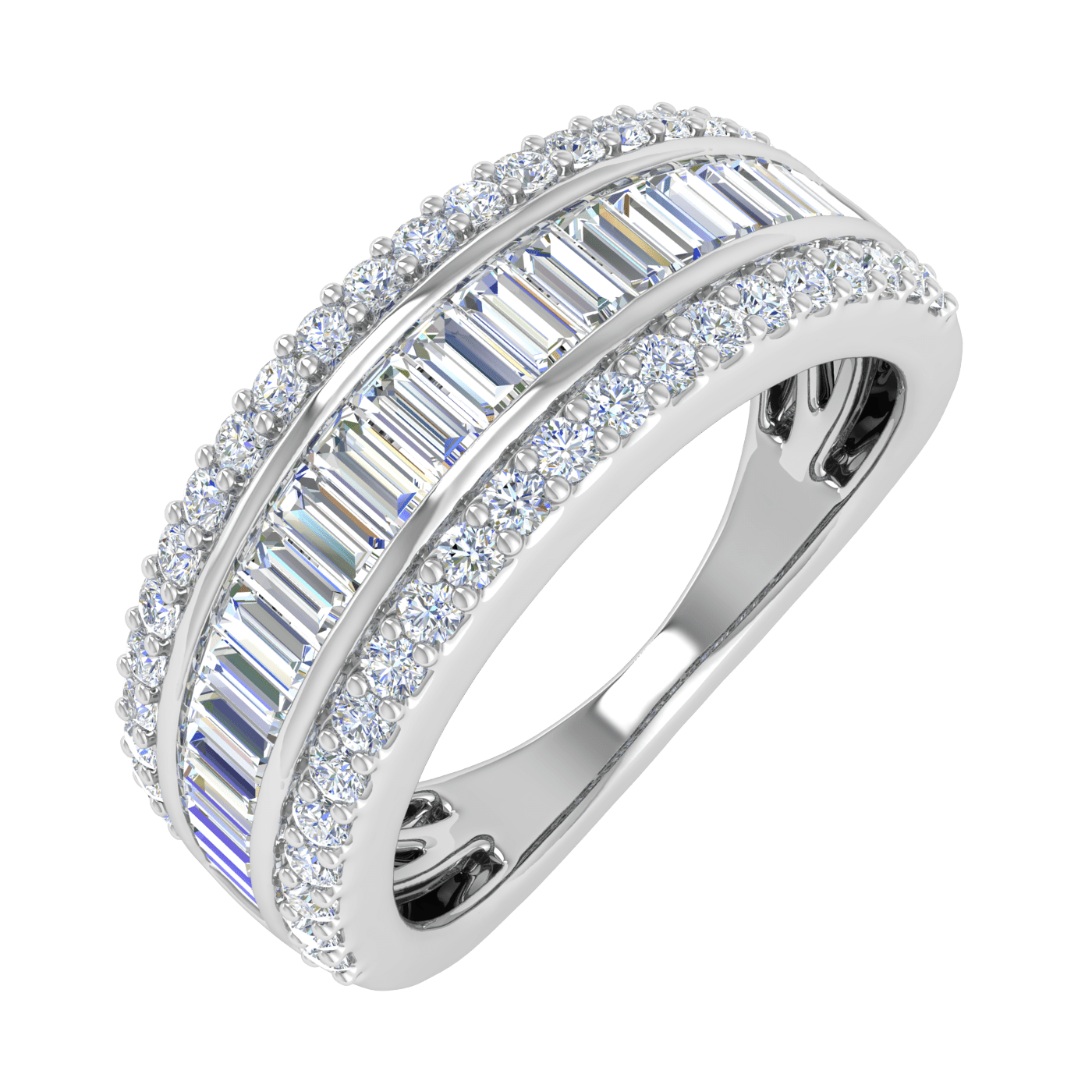 1/2 Carat Diamond Wedding Band Ring in 10K White Gold (Ring Size 7)