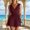 Wine, variant on Dianli Rompers for Women Summer Women Jumpsuit Shorts Sleeveless Casual Romper With Waistband Linen Look Breathable Everyday Beachwear Outfit Khaki XXXL