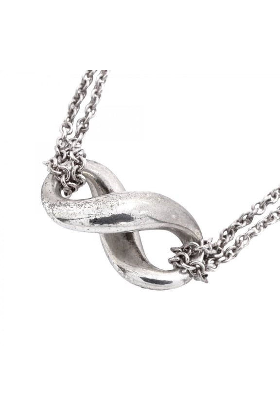 Pre-Owned Tiffany & Co. Infinity Double Chain Necklace, Sterling Silver 925, Women's