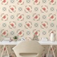 thumbnail image 2 of Ambesonne Floral Moth Peel & Stick Wallpaper for Home, Oriental Luna Wingy Art, 13"x72", Champagne Coral Sea Blue, 2 of 5