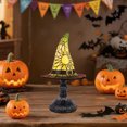 thumbnail image 4 of Halloween Stained Glass Witch LED Hat Lamp, Handmade Gothic Witch Hat Night Light for Indoor Outdoor Party & Spooky Halloween Decoration Gifts, 4 of 6