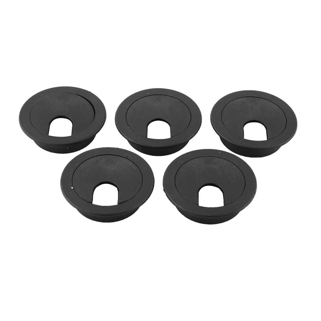 Computer Desk Round Grommet Tidy Cable Wire Hole Cover Black 35mm Dia 5