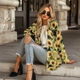 thumbnail image 4 of SCRAWLGOD Sunflower Long Sleeve Cardigan for Women Lightweight Jacket with Pockets Long Sleeve Sweatshirt Cardigan Women Open Front Washable Women Long Cardigan for Picnic Size XL, 4 of 7