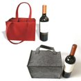 thumbnail image 4 of Dreamhall Bottle Wine Carrier, 6 Bottle Wine Felt Bag with Divider and Handlefor Wedding Party Camping Gray, 4 of 7
