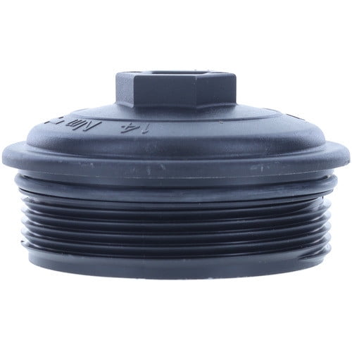 MotorRad CST Fuel Filter Cap MO342 OE Replacement; 2.4 Inch Inside Diameter x 3.06 Inch Outside Diameter; 1.67 Inch Height; Black; Plastic; Threaded Mount; Screw-On; Round