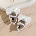 thumbnail image 7 of BYHONG Girls' Formal Sandals - Classic Black Bow Design | Recital/Party Shoes with Non- Sole (Toddler Sizes 4-10, Cushioned Insole) White 5 (US Size), 7 of 7