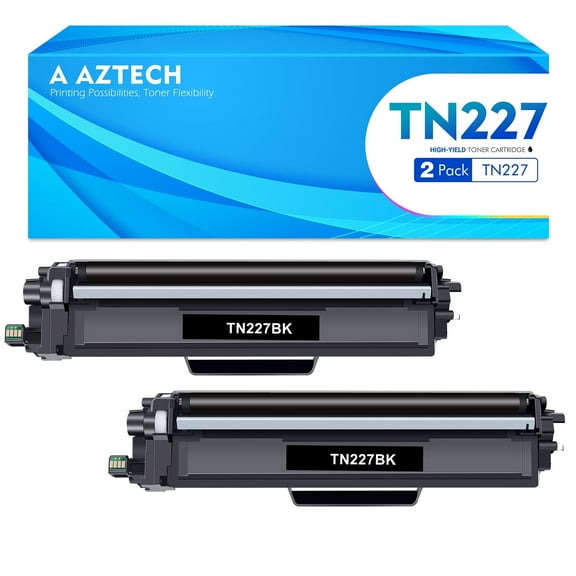 Aztech TN227 Toner Cartridge Compatible for Brother TN-227, Black, 2 Pack