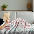 thumbnail image 3 of Saying Soft Flannel Fleece Throw Blanket, Hand Drawn Swirls and Curls It Seems Impossible Until Its Done, Cozy Plush for Indoor and Outdoor Use, 70" x 90", Dark Coral Pale Blue, by Ambesonne, 3 of 5