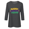 thumbnail image 4 of Xuyuer Carnival Celebration Printed Tee - Ladies' Casual Round Neck 3/4 Sleeve Loose T-Shirt for Festival Parades, Costume Parties, Colorful Street Style Wear & Masquerade Themed Outfits, 4 of 5