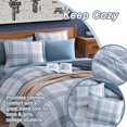 thumbnail image 4 of Edredones azules Queen Size, juegos de cama Queen a cuadros para niños y niñas, Classic, 4 of 6