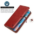 thumbnail image 6 of GSA Gentleman Folio Flip Leather Wallet Case For iPhone 13 Pro Max (6.7") - Red, 6 of 8