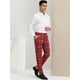 thumbnail image 4 of Pantalones de vestir a cuadros para hombre Pantalones de negocios con frente plano Pantalones de traje a cuadros Rojo oscuro S, 4 of 6