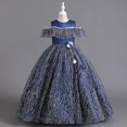 thumbnail image 1 of Vestido infantil Vestido de princesa Vestido de niña de flores estilizado con hilo hinchado Vestido de niña de flores para boda Vestido de niña para presentación de piano, 1 of 6