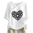 thumbnail image 1 of Birdeem T-Shirt Décontracté en Coton et Lin Imprimé à Manches Courtes Col Rond Boutonné, 1 of 12