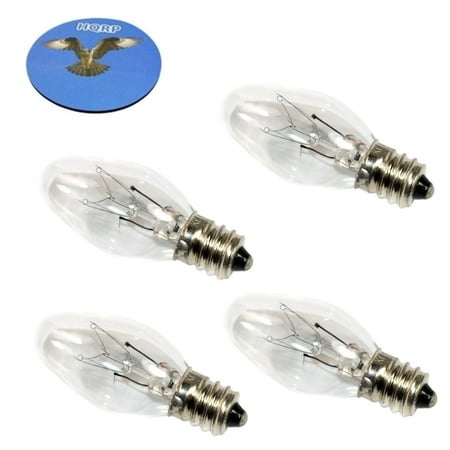 Scentsy Bulbs For Plug Ins HQRP 4-Pack 15W 120V Light Bulbs for Scentsy KE-15WLITE Replacement fits Night Light Plug-in Warmers + HQRP Coaster ()