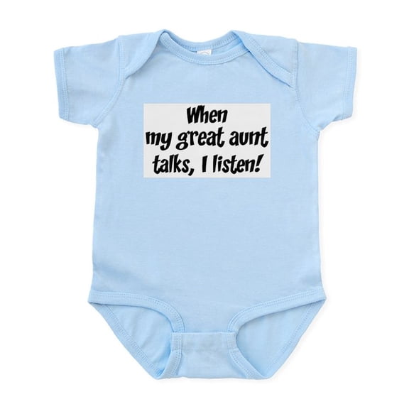 CafePress - I Listen To Great Aunt Infant Bodysuit - Baby Light Bodysuit, Size Newborn - 24 Months