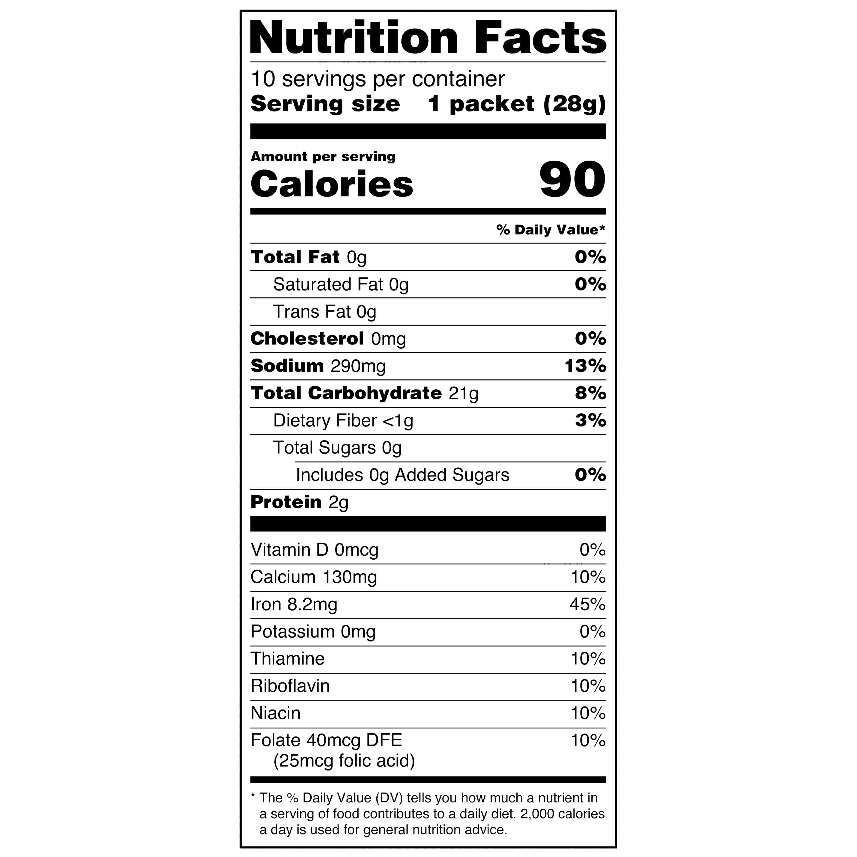 Great Value Original Instant Grits, 1 oz Box, 10 Count (Shelf-Stable Granules)