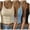 Beige4, variant on fatyb Women's 3 Pack Ribbed Tank Tops Scoop Neck Spaghetti Strap Cami Shirts Slim Crop Going out Shirts