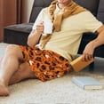 thumbnail image 5 of Naloa Retro Halloween Men's Short Pajama Pants, Pj Shorts, Lounge Comfort Shorts-Small, 5 of 6