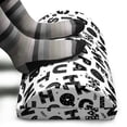 thumbnail image 3 of Alphabet Foot Rest, Monochrome Design of ABC's in Various Motifs Floral Details Swirls and Streaks, Non-Slip Backing Ergonomic Memory Foam Leg Support for Office, Charcoal Grey, by Ambesonne, 3 of 5