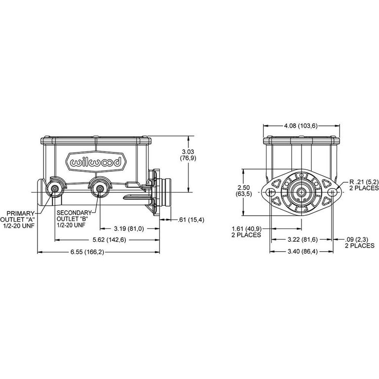 Wilwood Aluminum Tandem Master Cylinder 1.12in Bore Wilwood Aluminum Tandem Master Cylinder 1.12in Bore