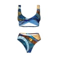 thumbnail image 5 of Honeii Stained Glass Ocean Wave Print Women’s Bikini Set,Two Piece Swimsuit Bathing Suits,Stylish High Elasticity Swimwear for Beach and Pool, 5 of 7