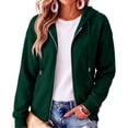 thumbnail image 2 of Resicozy Zip Up Hoodies for Women Fall Winter Casual Sweatshirts Zipper Oversized Lightweight Cute Jackets with Pockets 2026 Dark Green M, 2 of 4