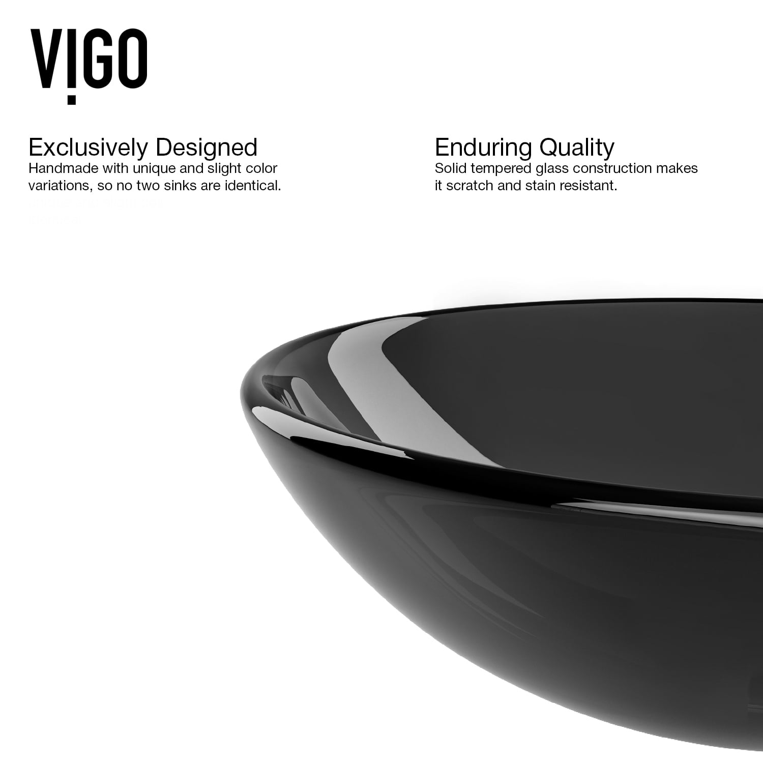 VIGO Giovanni Sheer Black Glass 17 in. L x 17 in. W x 6 in. H Round Vessel Bathroom Sink