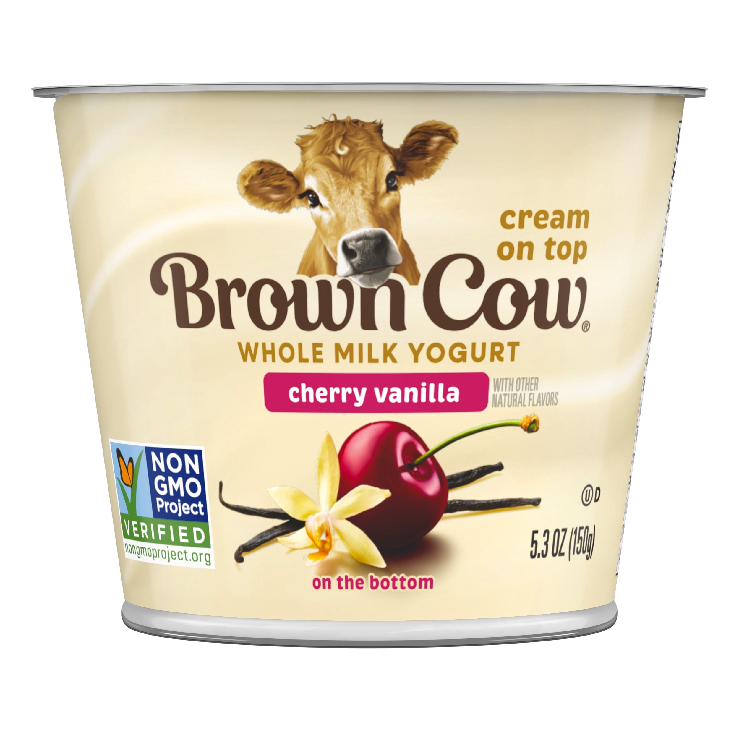 Brown Cow Cream Top Cherry Vanilla Whole Milk Yogurt 5.3 oz. Cup