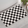 thumbnail image 2 of Black and White Checkered Pattern Bathroom Rugs Mat,Non Slip Microfiber Bathroom Rug,Rubber Backing,Soft Bathroom Mats for Bathroom Floor,Tub and Shower,17x30in(43x75cm), 2 of 5