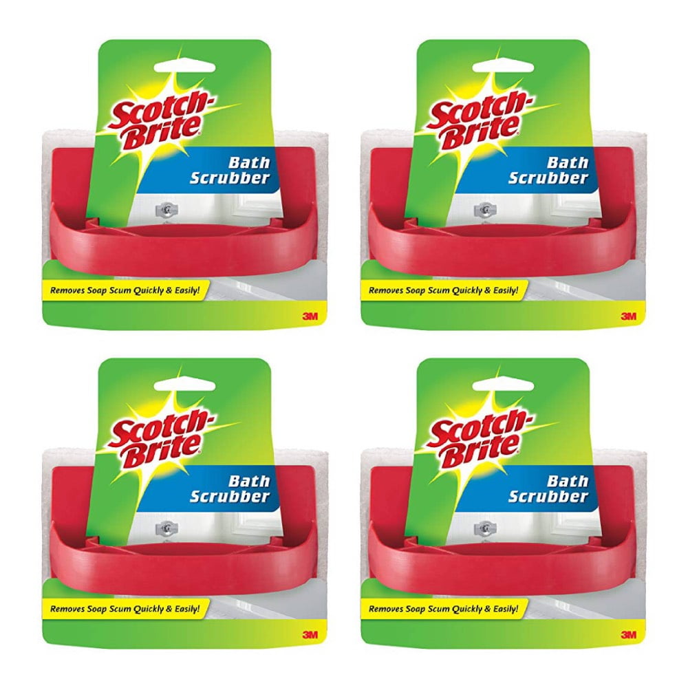 ScotchBrite Bath Scrubber With Handle 3M7723 Won't Scratch Removes