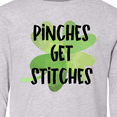 thumbnail image 4 of Inktastic St. Patrick's Day Pinches get Stitches Shamrocks Long Sleeve Youth T-Shirt, 4 of 5